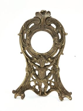 Antique Edwardian Ornate Gold Mantel Clock Cherub Design Circa 1906